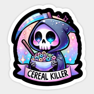 Cereal Killer Breakfast Cereal Bowl Cereals Skull Skeleton Sticker